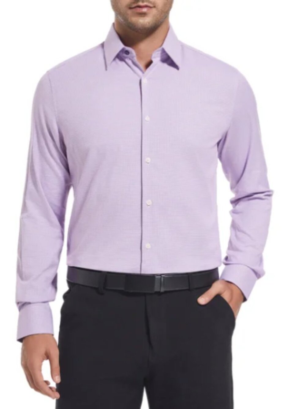 Duchamp Men's Slim Fit Dress Shirt Purple Size 2XL 18-36 2/5